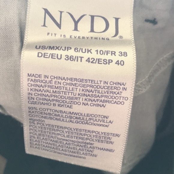 Nydj Marilyn Straight lift tuck jeans with waist tie size 6 black high rise - Picture 12 of 13
